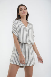Striped Mini Dress With Shorts