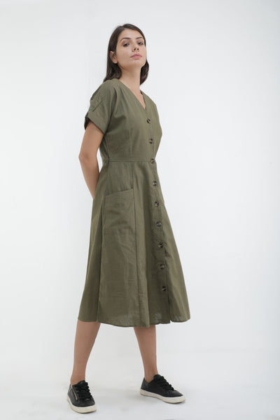 Long Dress With Patch Pockets